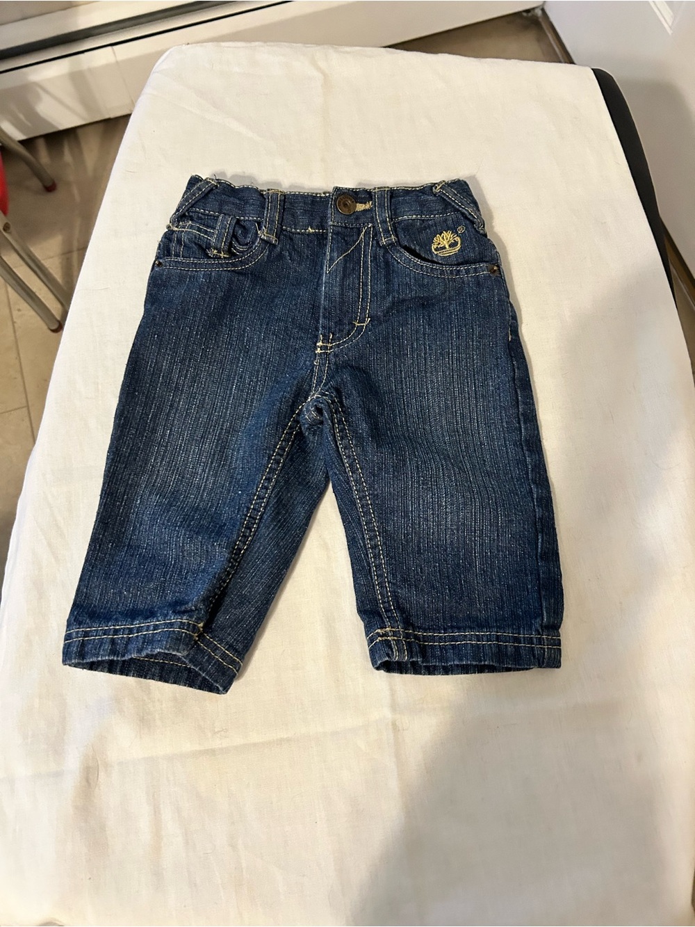 Timberland 10061 Heritage Infant Dark Wash Flap Pocket Jeans/Like New 12 Months